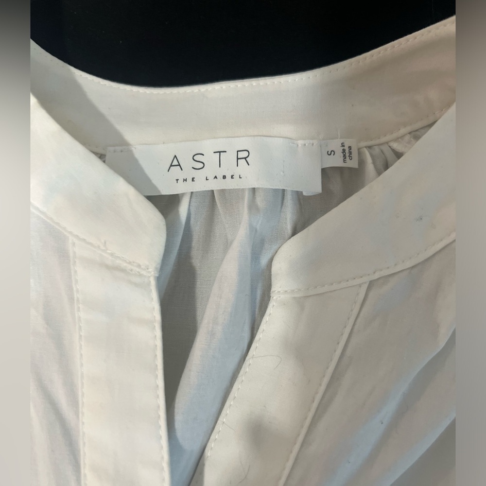 ASTR THE LABEL Ruched Shirtdress WHITE S - Picture 3 of 10